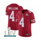 Men's San Francisco 49ers #4 Nick Mullens Red Team Color Vapor Untouchable Limited Player Super Bowl LIV Bound Football Jersey