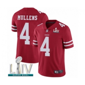 Men's San Francisco 49ers #4 Nick Mullens Red Team Color Vapor Untouchable Limited Player Super Bowl LIV Bound Football Jersey
