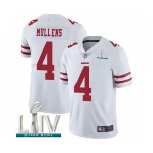 Men's San Francisco 49ers #4 Nick Mullens White Vapor Untouchable Limited Player Super Bowl LIV Bound Football Jersey