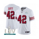 Men's San Francisco 49ers #42 Ronnie Lott Limited White Rush Vapor Untouchable Super Bowl LIV Bound Football Jersey