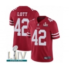 Men's San Francisco 49ers #42 Ronnie Lott Red Team Color Vapor Untouchable Limited Player Super Bowl LIV Bound Football Jersey