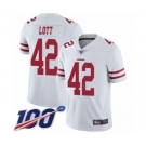 Men's San Francisco 49ers #42 Ronnie Lott White Vapor Untouchable Limited Player 100th Season Football Jersey