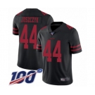 Men's San Francisco 49ers #44 Kyle Juszczyk Black Vapor Untouchable Limited Player 100th Season Football Jersey