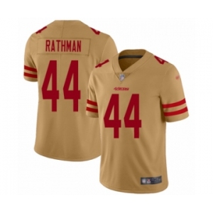 Men's San Francisco 49ers #44 Tom Rathman Limited Gold Inverted Legend Football Jersey