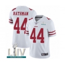 Men's San Francisco 49ers #44 Tom Rathman White Vapor Untouchable Limited Player Super Bowl LIV Bound Football Jersey