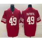 Men's San Francisco 49ers #49 Faithful Red 2023 FUSE Vapor Limited Stitched Jersey