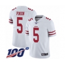 Men's San Francisco 49ers #5 Bradley Pinion White Vapor Untouchable Limited Player 100th Season Football Jersey