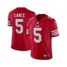 Men's San Francisco 49ers #5 Trey Lance 2022 New Scarlet Vapor Untouchable Limited Stitched Football Jersey