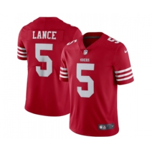 Men's San Francisco 49ers #5 Trey Lance 2022 New Scarlet Vapor Untouchable Limited Stitched Football Jersey