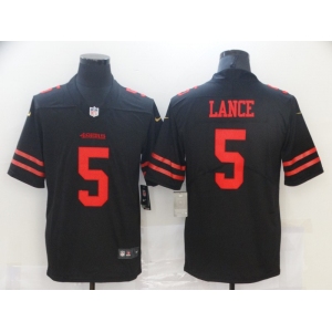 Men's San Francisco 49ers #5 Trey Lance Black Retro 2021 Vapor Untouchable Limited Player Football Jersey
