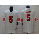 Men's San Francisco 49ers #5 Trey Lance White Retro 2021 Vapor Untouchable Limited Player Football Jersey