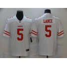 Men's San Francisco 49ers #5 Trey Lance White Team Color 2021 Vapor Untouchable Limited Player Football Jersey