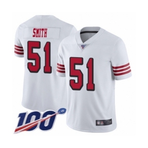 Men's San Francisco 49ers #51 Malcolm Smith Limited White Rush Vapor Untouchable 100th Season Football Jersey