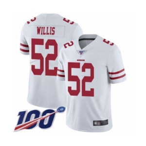 Men's San Francisco 49ers #52 Patrick Willis White Vapor Untouchable Limited Player 100th Season Football Jersey