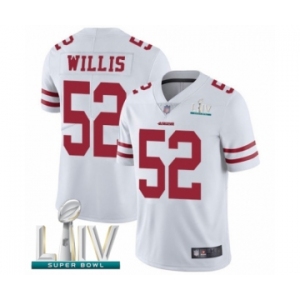 Men's San Francisco 49ers #52 Patrick Willis White Vapor Untouchable Limited Player Super Bowl LIV Bound Football Jersey