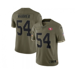 Men's San Francisco 49ers #54 Fred Warner 2022 Olive Salute To Service Limited Stitched Jersey