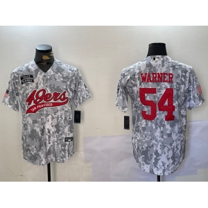 Men's San Francisco 49ers #54 Fred Warner Arctic Camo 2024 Salute to Service Stitched Baseball Jersey