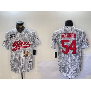 Men's San Francisco 49ers #54 Fred Warner Arctic Camo 2024 Salute to Service Stitched Baseball Jerseys