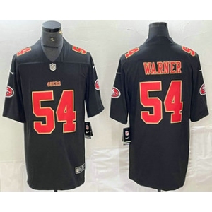 Men's San Francisco 49ers #54 Fred Warner Black Red Fashion Vapor Limited Stitched Jersey