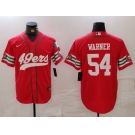 Men's San Francisco 49ers #54 Fred Warner Red Mexico Cool Base Stitched Baseball Jersey