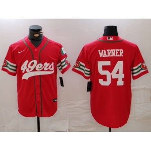 Men's San Francisco 49ers #54 Fred Warner Red Mexico Cool Base Stitched Baseball Jersey