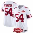 Men's San Francisco 49ers #54 Fred Warner White 2023 F.U.S.E. NFC West Champions Patch Football Stitched Jersey