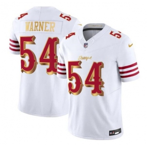Men's San Francisco 49ers #54 Fred Warner White Gold 2025 F.U.S.E. “Rivalries” Vapor Limited Football Stitched Jersey