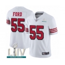 Men's San Francisco 49ers #55 Dee Ford Limited White Rush Vapor Untouchable Super Bowl LIV Bound Football Jersey