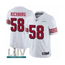 Men's San Francisco 49ers #58 Weston Richburg Limited White Rush Vapor Untouchable Super Bowl LIV Bound Football Jersey