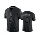 Men's San Francisco 49ers #6 Marcus Johnson Black Reflective Limited Stitched Football Jersey