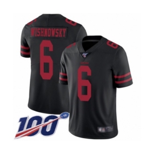 Men's San Francisco 49ers #6 Mitch Wishnowsky Black Vapor Untouchable Limited Player 100th Season Football Jersey