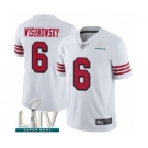 Men's San Francisco 49ers #6 Mitch Wishnowsky Limited White Rush Vapor Untouchable Super Bowl LIV Bound Football Jersey