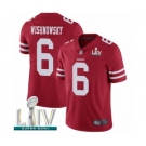 Men's San Francisco 49ers #6 Mitch Wishnowsky Red Team Color Vapor Untouchable Limited Player Super Bowl LIV Bound Football Jersey