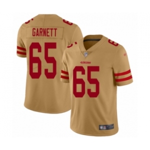 Men's San Francisco 49ers #65 Joshua Garnett Limited Gold Inverted Legend Football Jersey