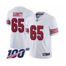 Men's San Francisco 49ers #65 Joshua Garnett Limited White Rush Vapor Untouchable 100th Season Football Jersey