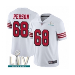 Men's San Francisco 49ers #68 Mike Person Limited White Rush Vapor Untouchable Super Bowl LIV Bound Football Jersey