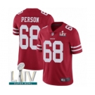 Men's San Francisco 49ers #68 Mike Person Red Team Color Vapor Untouchable Limited Player Super Bowl LIV Bound Football Jersey