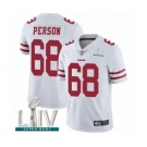 Men's San Francisco 49ers #68 Mike Person White Vapor Untouchable Limited Player Super Bowl LIV Bound Football Jersey