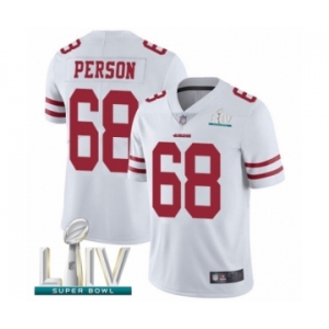 Men's San Francisco 49ers #68 Mike Person White Vapor Untouchable Limited Player Super Bowl LIV Bound Football Jersey