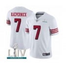 Men's San Francisco 49ers #7 Colin Kaepernick Limited White Rush Vapor Untouchable Super Bowl LIV Bound Football Jersey