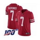 Men's San Francisco 49ers #7 Colin Kaepernick Red Team Color Vapor Untouchable Limited Player 100th Season Football Jersey