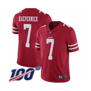 Men's San Francisco 49ers #7 Colin Kaepernick Red Team Color Vapor Untouchable Limited Player 100th Season Football Jersey