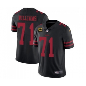 Men's San Francisco 49ers #71 Trent Williams Black With C Patch Vapor Untouchable Limited Stitched Football Jersey