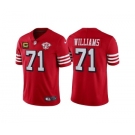 Men's San Francisco 49ers #71 Trent Williams Red 75th Anniversary With C Patch Vapor Untouchable Limited Stitched Football Jersey