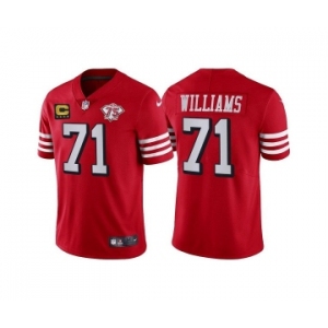 Men's San Francisco 49ers #71 Trent Williams Red 75th Anniversary With C Patch Vapor Untouchable Limited Stitched Football Jersey