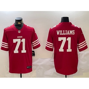 Mens San Francisco 49ers #71 Trent Williams Red Vapor Untouchable Limited Stitched Football Jersey