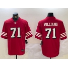 Men's San Francisco 49ers #71 Trent Williams Red Vapor Untouchable Limited Stitched Football Jerseys