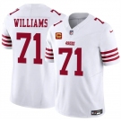 Men's San Francisco 49ers #71 Trent Williams White 2025 F.U.S.E. With 4-Star C Patch Vapor Untouchable Limited Stitched Football Jersey