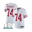 Men's San Francisco 49ers #74 Joe Staley White Vapor Untouchable Limited Player Super Bowl LIV Bound Football Jersey