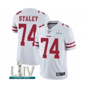 Men's San Francisco 49ers #74 Joe Staley White Vapor Untouchable Limited Player Super Bowl LIV Bound Football Jersey